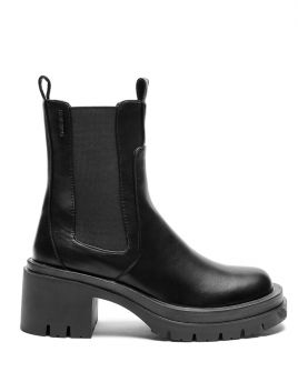 BLACK WOMEN'S ANKLE BOOTS - KRISTINE DE-SH6531PU 22FW
