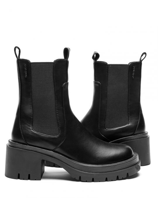 BLACK WOMEN'S ANKLE BOOTS - KRISTINE DE-SH6531PU 22FW