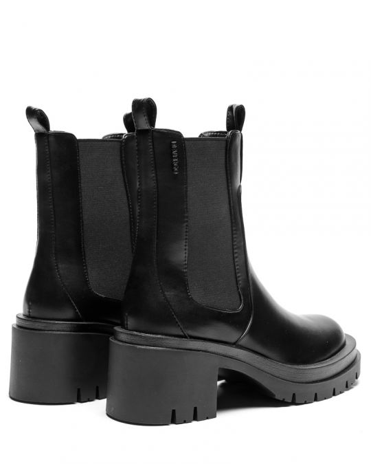 BLACK WOMEN'S ANKLE BOOTS - KRISTINE DE-SH6531PU 22FW