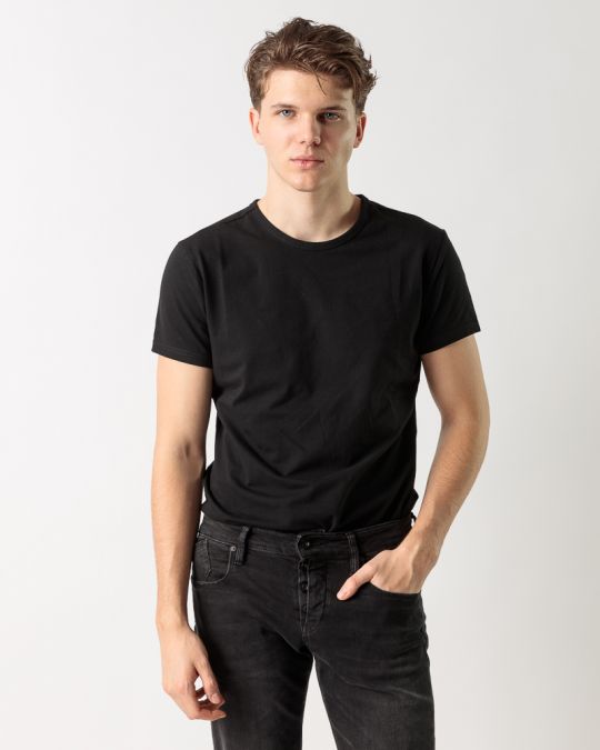 BLACK MEN'S UNDERSHIRT 1U22FW2006SS0205