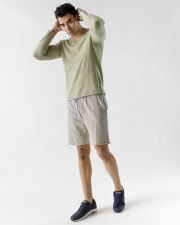KHAKI MEN'S V-NECK SWEATER