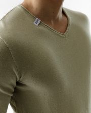 KHAKI MEN'S V-NECK SWEATER