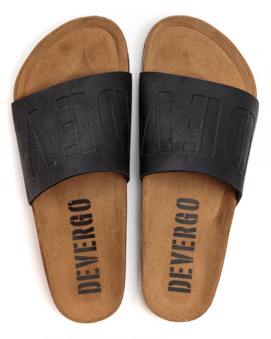 FEKETE FÉRFI BŐR PAPUCS - ATLAS DE-IM2000PU 23SS