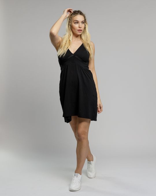 BLACK WOMEN'S SHORT DRESS 2D23SS9582DR0205