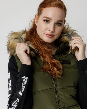 KHAKI NŐI RÖVID MELLÉNY 2D23FW7522SL1600