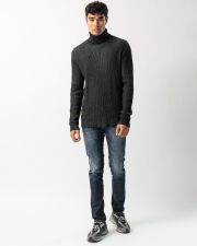 FEKETE FÉRFI KÖTÖTT PULÓVER