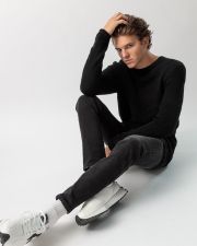 FEKETE FÉRFI KÖTÖTT PULÓVER