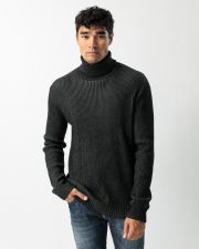 FEKETE FÉRFI KÖTÖTT PULÓVER