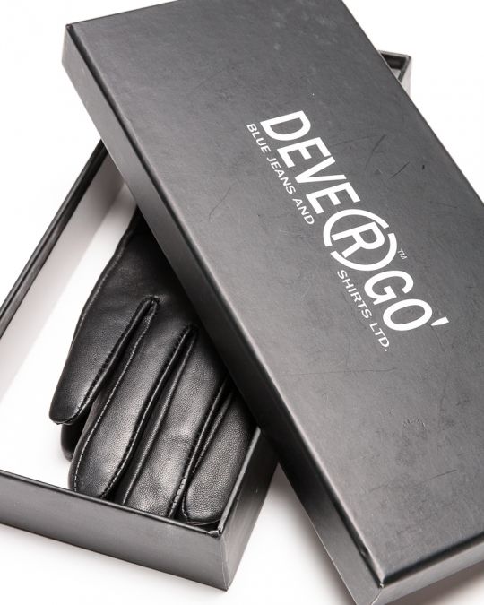 BLACK WOMEN'S LEATHER GLOVES 2D23FW8531KE2100