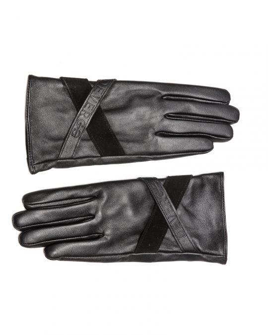 BLACK WOMEN'S LEATHER GLOVES 2D23FW8531KE2100