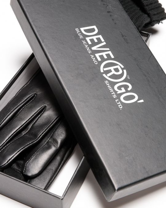 BLACK WOMEN'S LEATHER GLOVES 2D23FW8533KE2100