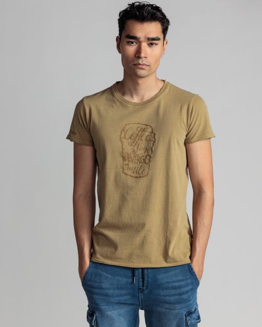 BROWN MEN'S T-SHIRT 1D24SS4067SS0106