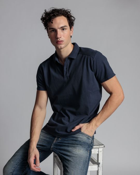 BLUE MEN'S T-SHIRT 1D24SS4024SS0106