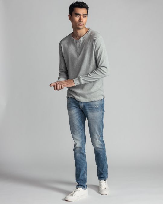 GREY MEN'S LONG-SLEEVE T-SHIRT 1D24SS4005LS3305