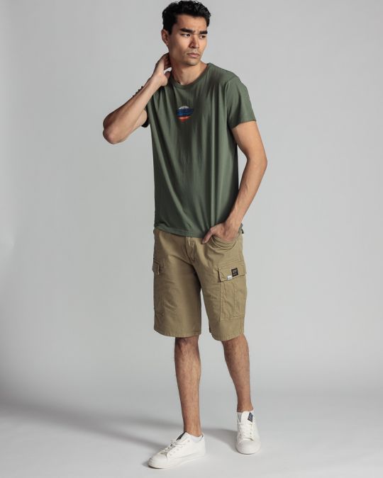 KHAKI MEN'S T-SHIRT 1D24SS4044SS0105