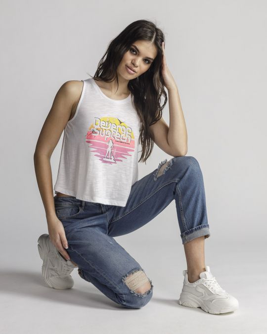 FEHÉR NŐI TOP 2D24SS4501SL0105