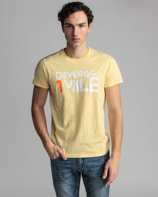 YELLOW MEN'S T-SHIRT 1D24SS4052SS3805