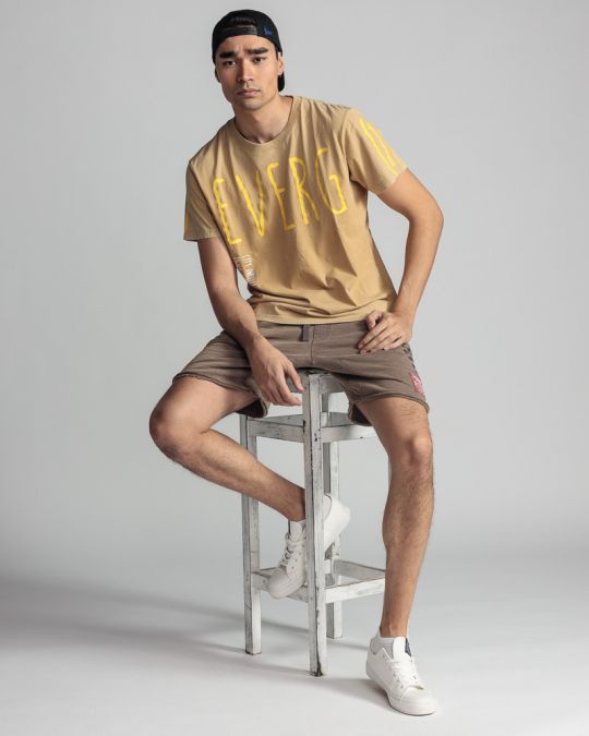 BROWN MEN'S T-SHIRT 1D24SS4041SS0124