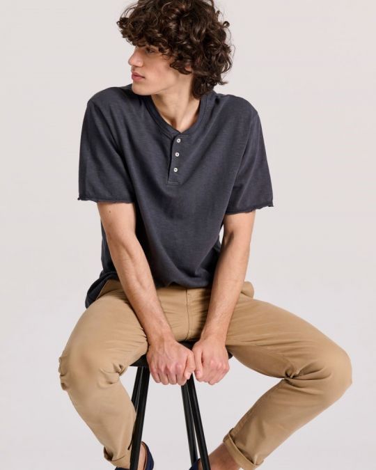 GREY FUNKY BUDDHA  MEN'S TSHIRT FBM009-012-04 24SS