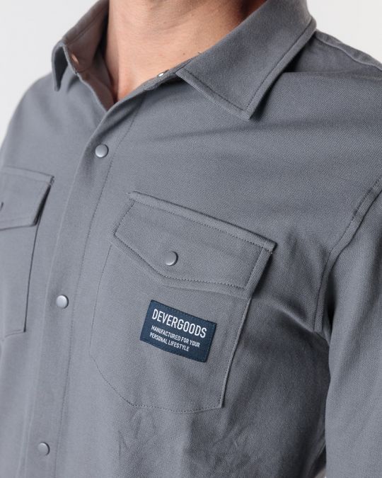 GREY MEN'S LONG-SLEEVED SHIRT 1D24FW5003LS2405