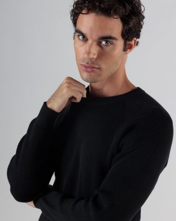 FEKETE FÉRFI KÖTÖTT PULÓVER 1D24FW6013LS1101