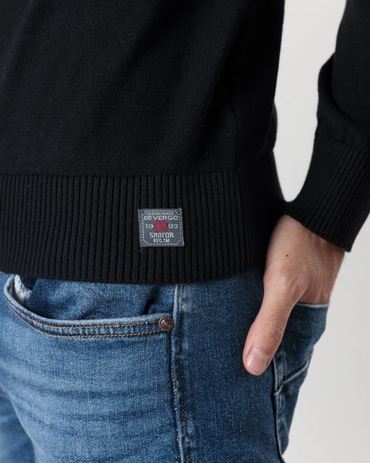 FEKETE FÉRFI KÖTÖTT PULÓVER 1D24FW6012LS1101