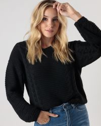 BLACK WOMEN'S KNITTED SWEATER