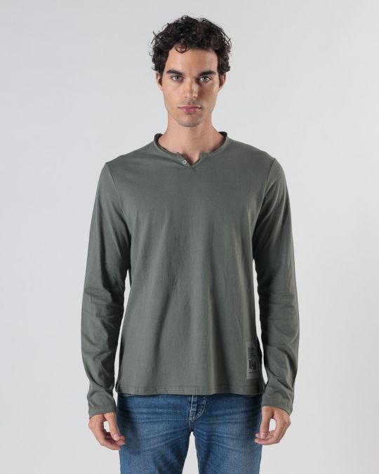 KHAKI MEN'S LONG-SLEEVED T-SHIRT 1D24FW4011LS0104