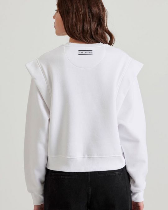 FEHÉR FUNKY BUDDHA NŐI PULÓVER FBL010-132-06 24FW