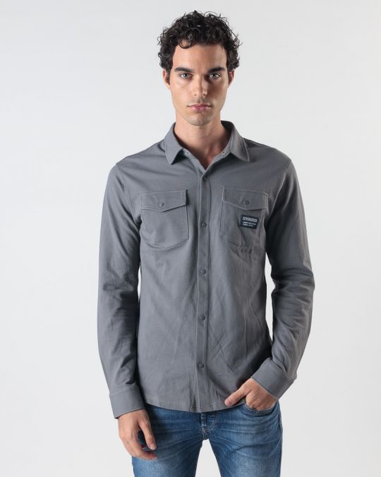 GREY MEN'S LONG-SLEEVED SHIRT 1D24FW5003LS2405