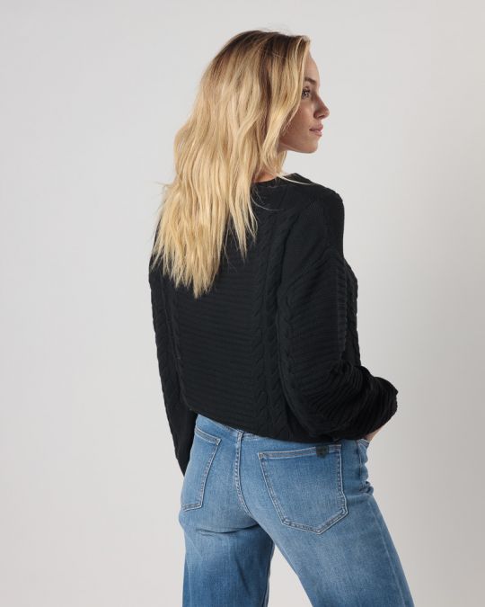 FEKETE NŐI KÖTÖTT PULÓVER 2D24FW6511LS1101