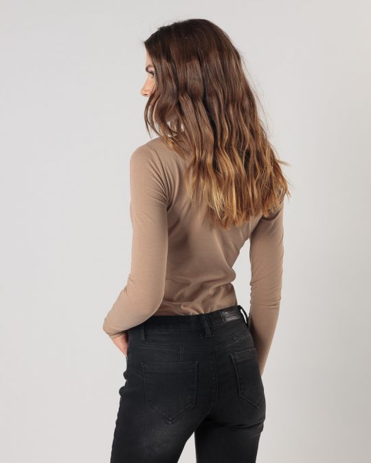 BEIGE WOMEN'S LONG-SLEEVED T-SHIRT 2D24FW4543LS0204