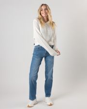 WHITE WOMEN'S KNITTED SWEATER