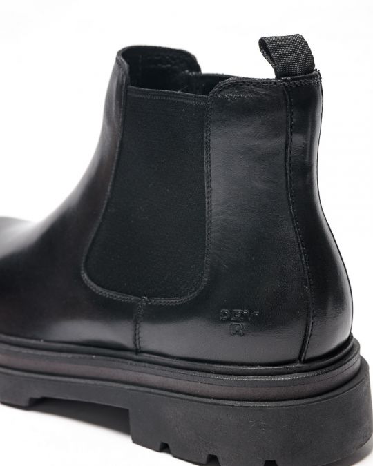 BLACK MEN'S LEATHER BOOTS - CASPER DE24FW6051LE