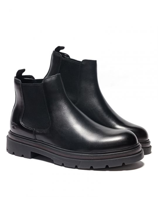 BLACK MEN'S LEATHER BOOTS - CASPER DE24FW6051LE