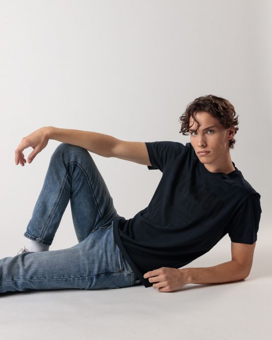 BLUE MEN'S T-SHIRT 1D24FW4026SS0105