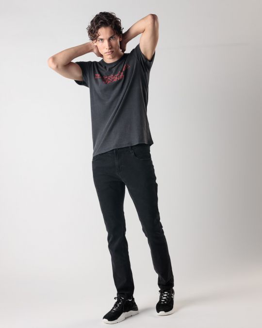 BLACK MEN'S T-SHIRT 1D24FW4040SS0124