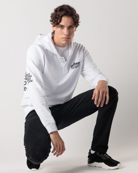 FEHÉR FÉRFI KAPUCNIS FELSŐ 1D24FW4080LS0705