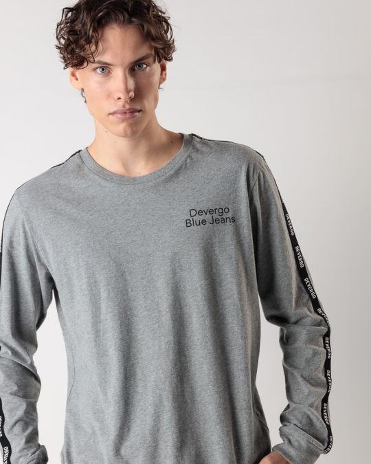 GREY MEN'S LONG-SLEEVED T-SHIRT 1D24FW4000LS0104