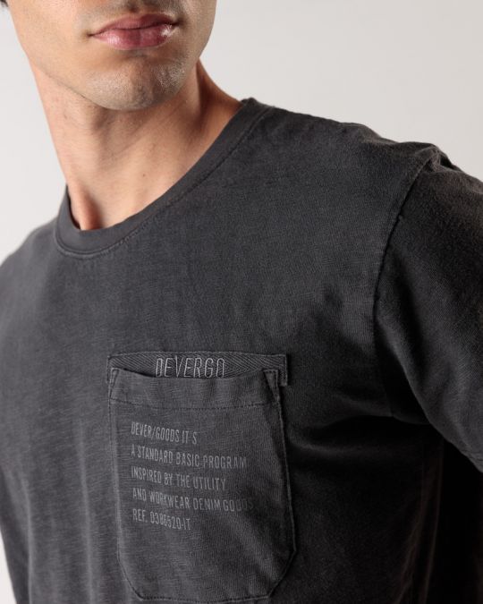 BLACK MEN'S T-SHIRT 1D24FW4029SS3806