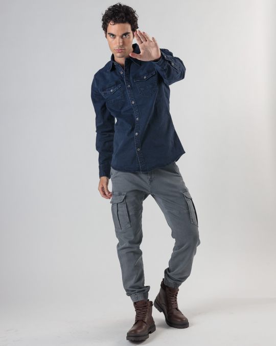 KÉK FÉRFI HOSSZÚ UJJÚ ING 1D24FW5007LS1306