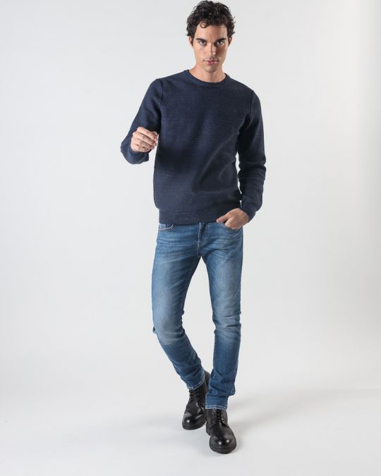 KÉK FÉRFI KÖTÖTT PULÓVER 1D24FW6014LS1101