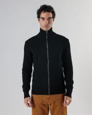 BLACK MEN'S KNITTED CARDIGAN