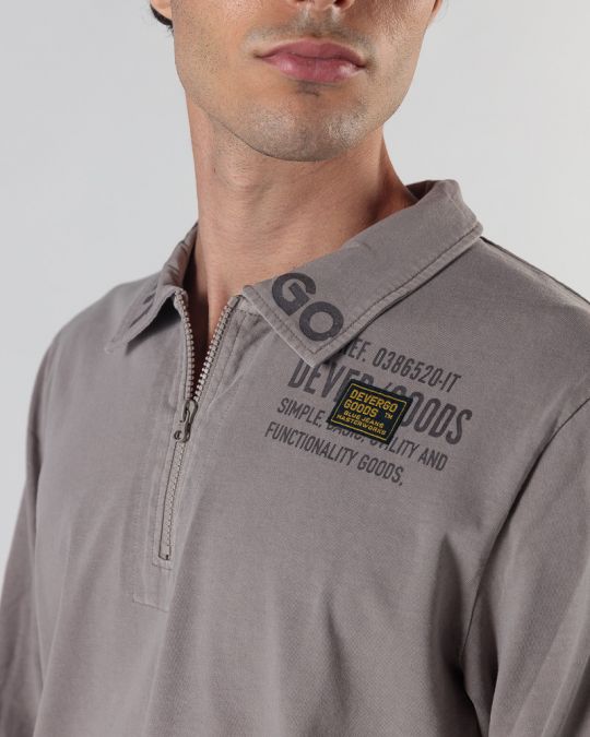 BROWN MEN'S LONG-SLEEVED T-SHIRT 1D24FW4005LS0106