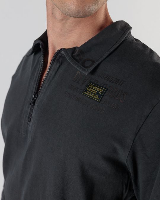 BLACK MEN'S LONG-SLEEVED T-SHIRT 1D24FW4005LS0106