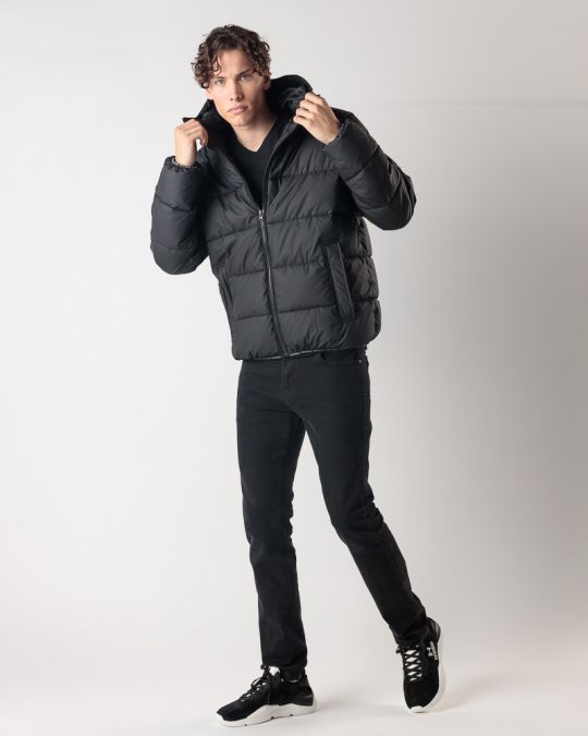 BLACK MEN'S WINTER COAT 1D24FW3009KA1600