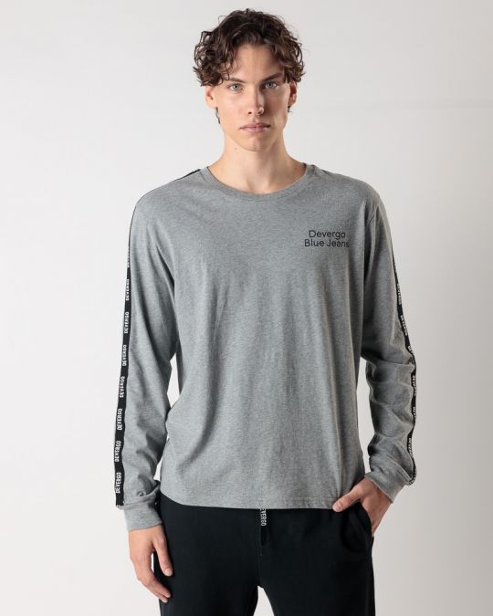GREY MEN'S LONG-SLEEVED T-SHIRT 1D24FW4000LS0104