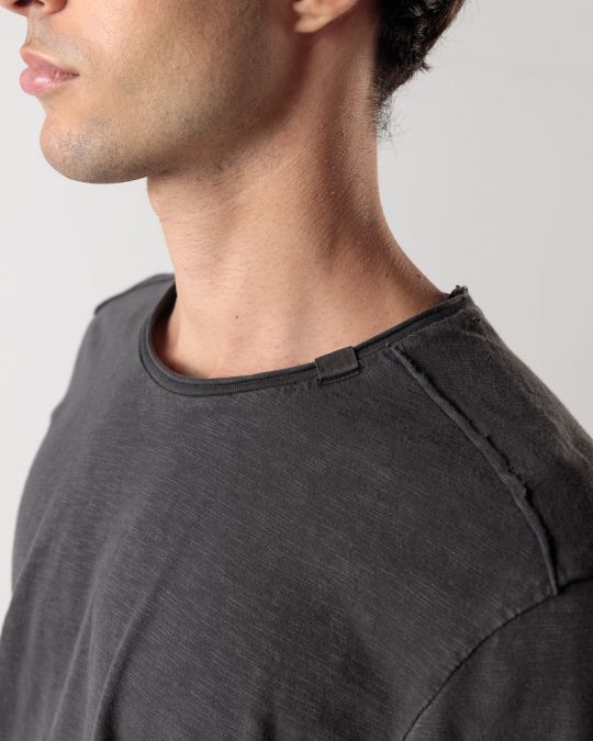 BLACK MEN'S LONG-SLEEVED T-SHIRT 1D24FW4010LS3806