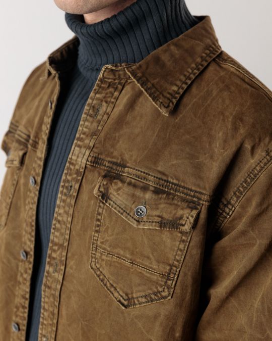 KHAKI FÉRFI HOSSZÚ UJJÚ ING 1D24FW5007LS1306