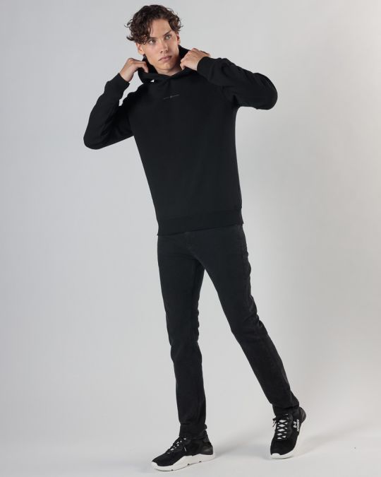 BLACK MEN'S HOODIE 1D24FW4084LS0705